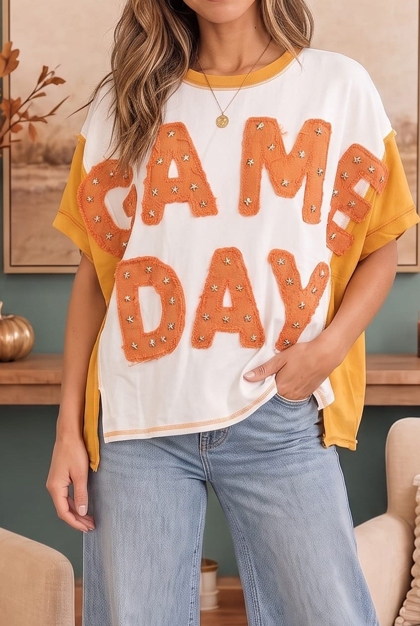 Game Day Glam Star Studded Graphic Tee