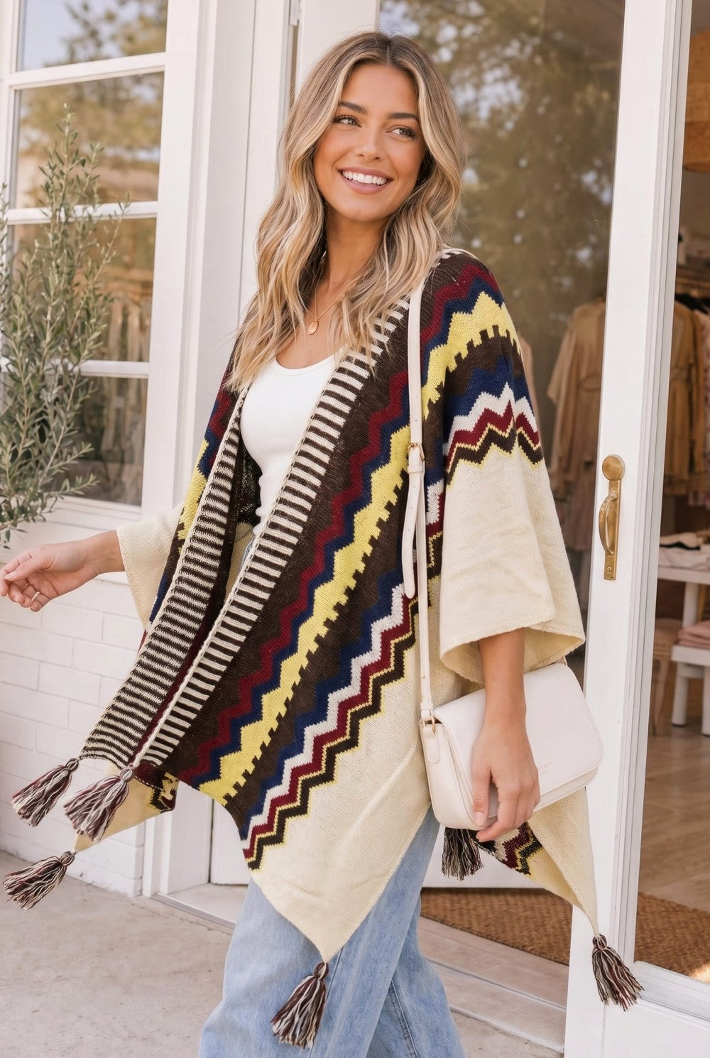 Chilly Nights Kimono Wrap with Tassel Tie
