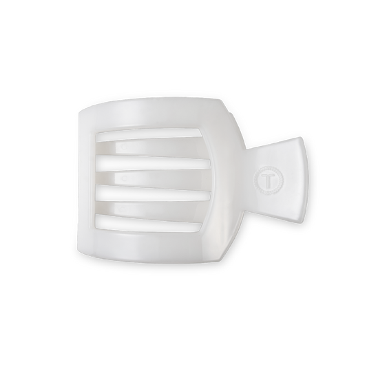 Medium white flat square hair clip, photo 2 of 5