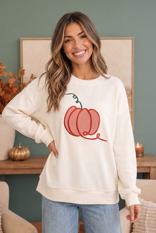 Pumpkin Patch Corded Sweatshirt