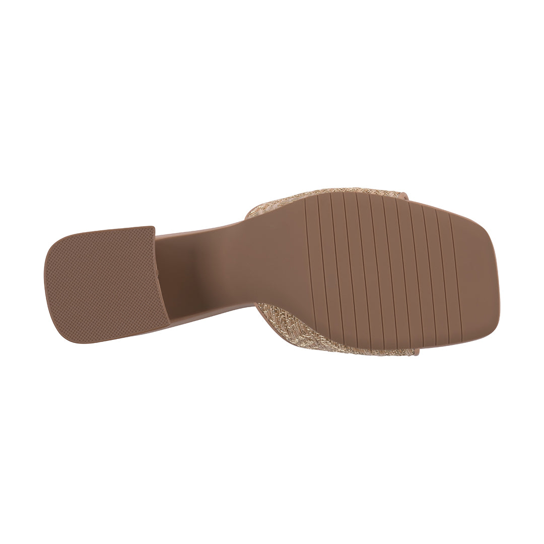 Nude heeled sandals with metallic hardware, photo 5 of 5