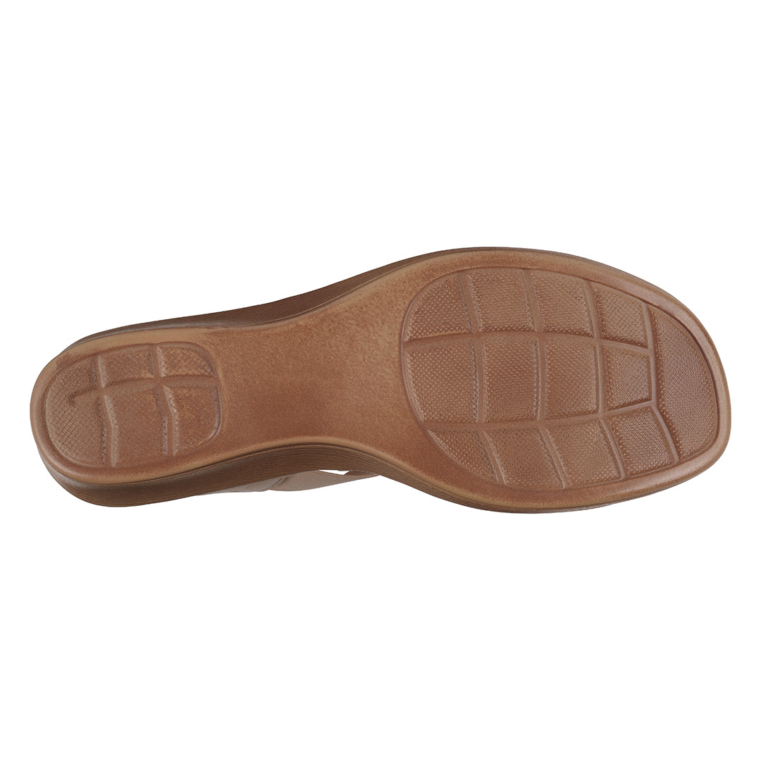 Natural embellished elastic wedge sandals, photo 5 of 5