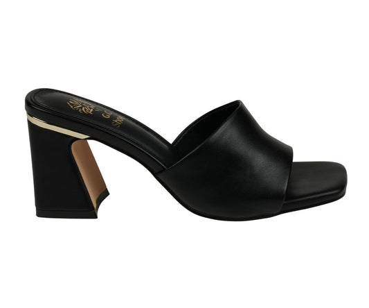 Black square toe heeled sandals, photo 2 of 8