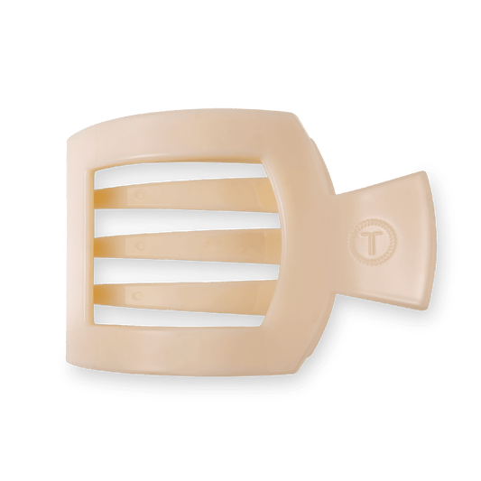 Large beige flat square hair clip, photo 2 of 6