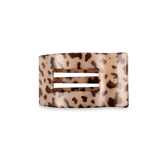 Small blonde tortoise flat rectangle hair clip, photo 2 of 5