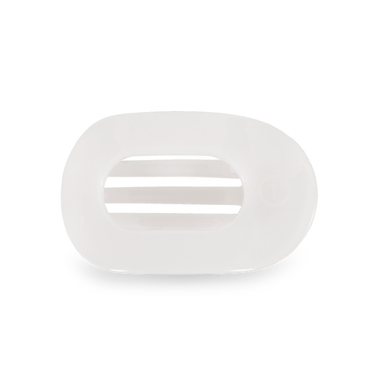 Small white flat round hair clip, photo 2 of 5