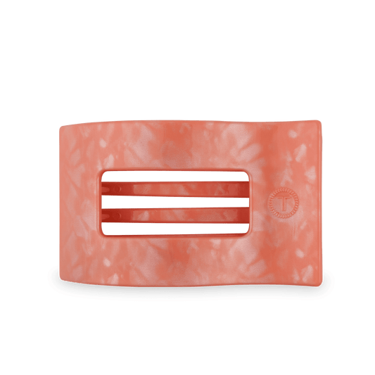 Large orange flat rectangle hair clip, photo 2 of 5