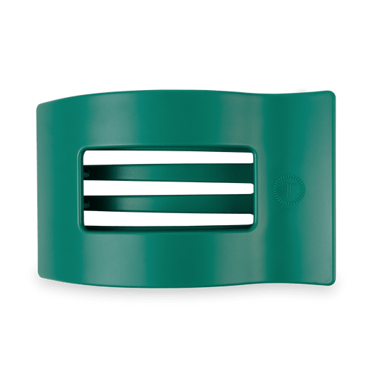 Large matte green flat rectangle hair clip, photo 2 of 5