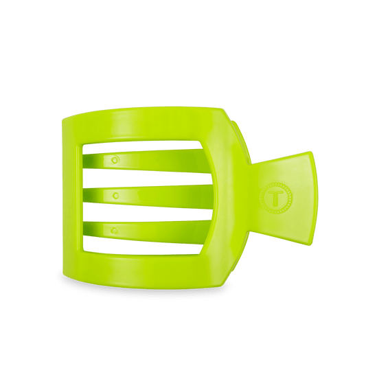 Large neon green flat square hair clip, photo 2 of 3