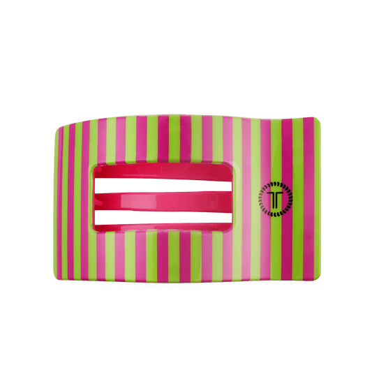 Large pink flat rectangle hair clip, photo 2 of 5