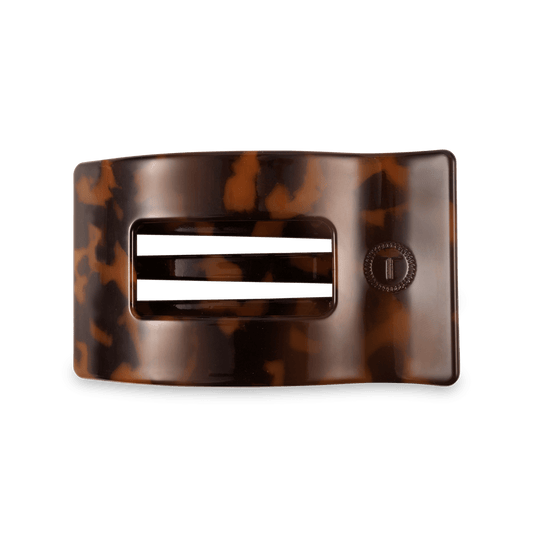 Medium tortoise flat rectangle hair clip, photo 2 of 5