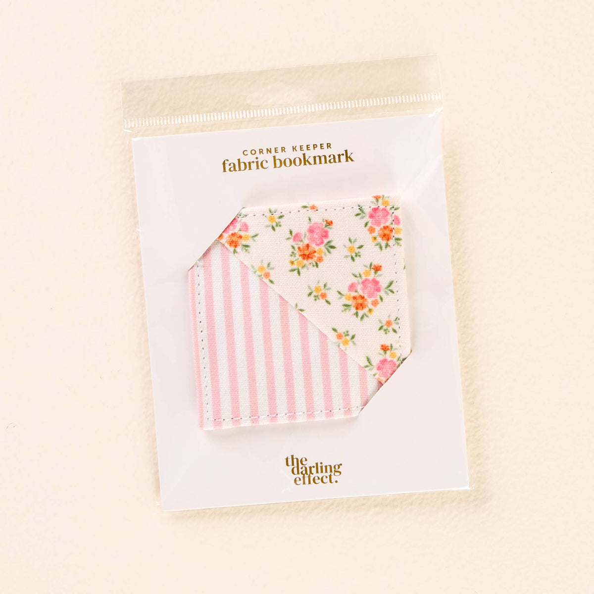 Cream fabric corner bookmark, photo 1 of 2