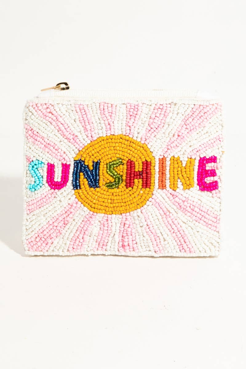 Beaded coin purse with sunshine design, photo 1 of 5