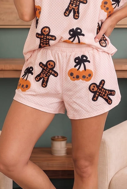 Spooky Season Sequin Lazy Day Short Set