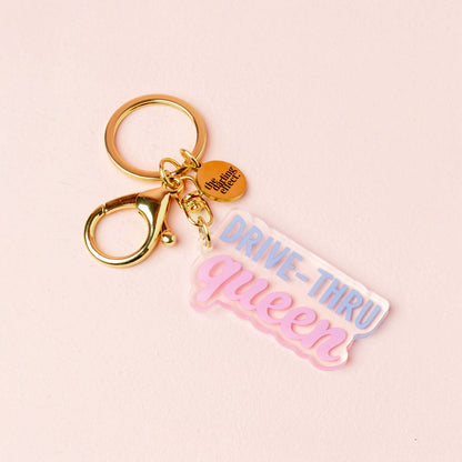 Acrylic keychain that says Drive Thru Queen, photo 1 of 2