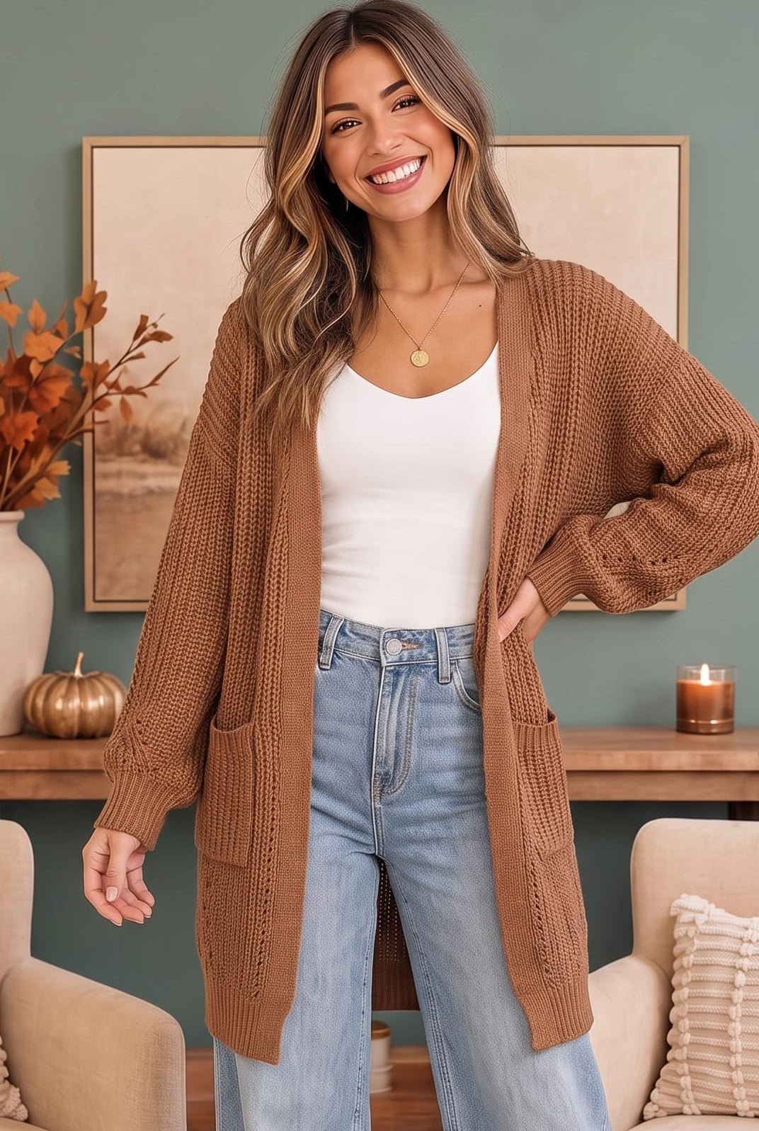 Hot Cocoa Pocketed Cardigan