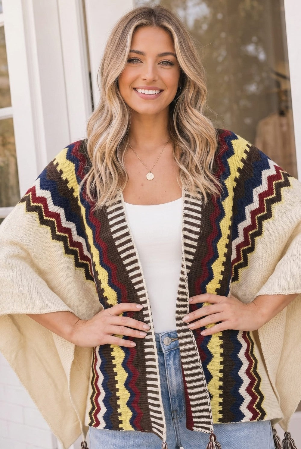 Chilly Nights Kimono Wrap with Tassel Tie