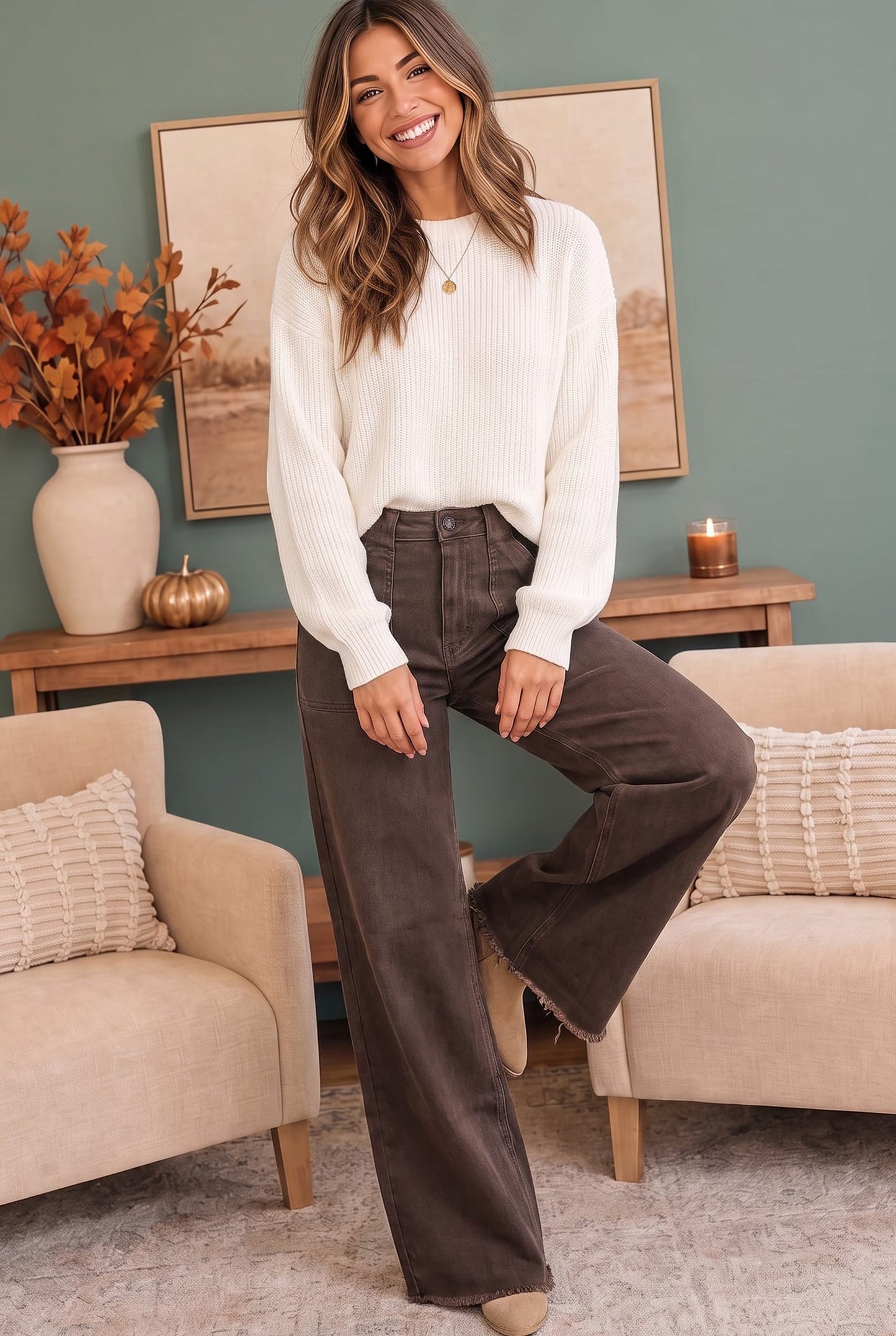 Washed Brown Jeans That Mean Business