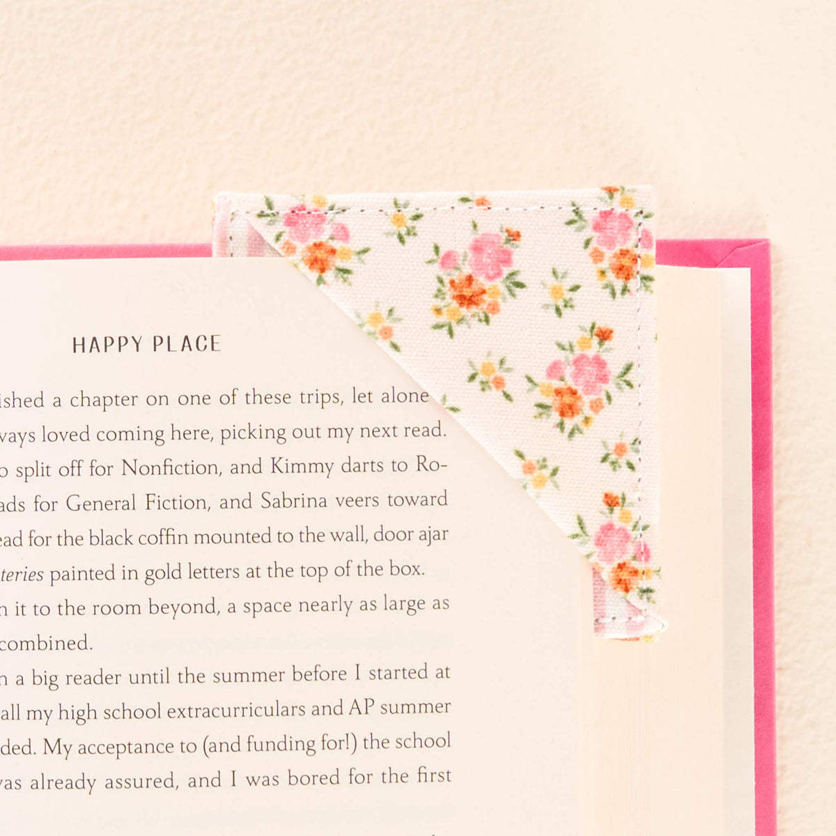 Cream fabric corner bookmark, photo 2 of 2