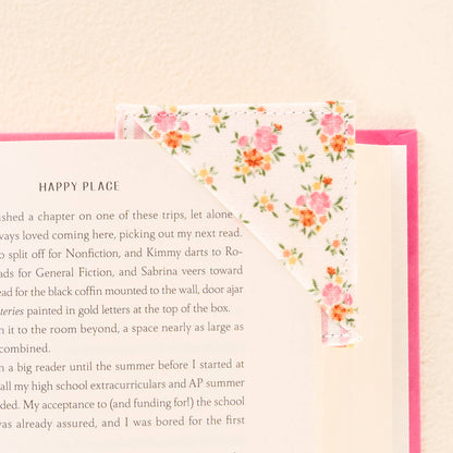 Cream fabric corner bookmark, photo 2 of 2