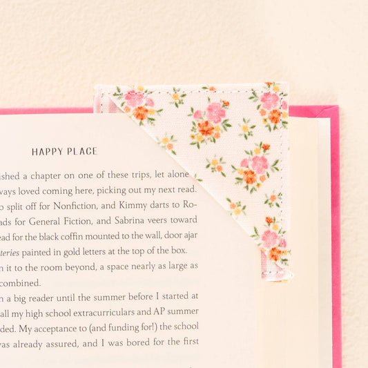 Cream fabric corner bookmark, photo 2 of 2