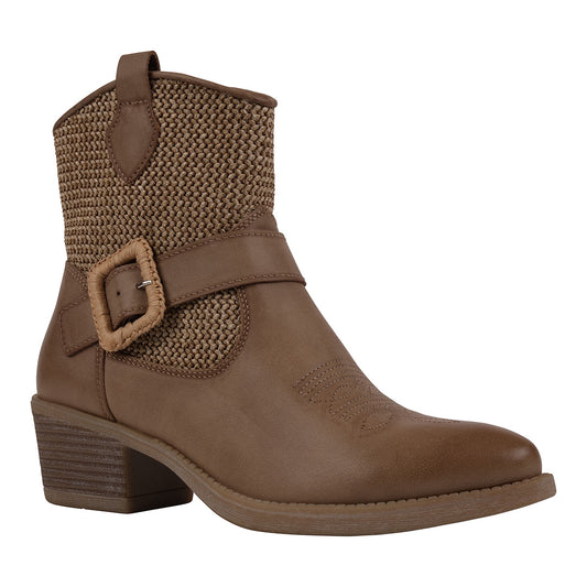 Taupe pointed toe Western booties, photo 1 of 5