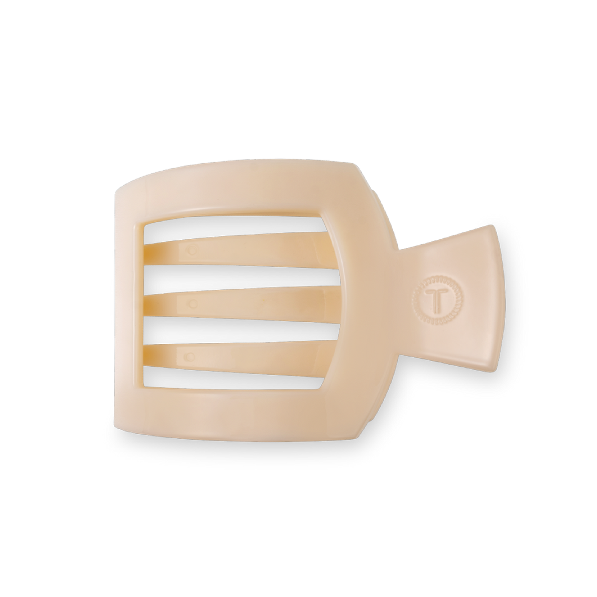 Medium beige flat square hair clip, photo 2 of 6