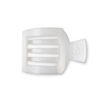 Medium white flat square hair clip, photo 2 of 5