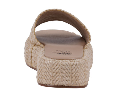 Natural woven platform slide sandal, photo 4 of 5