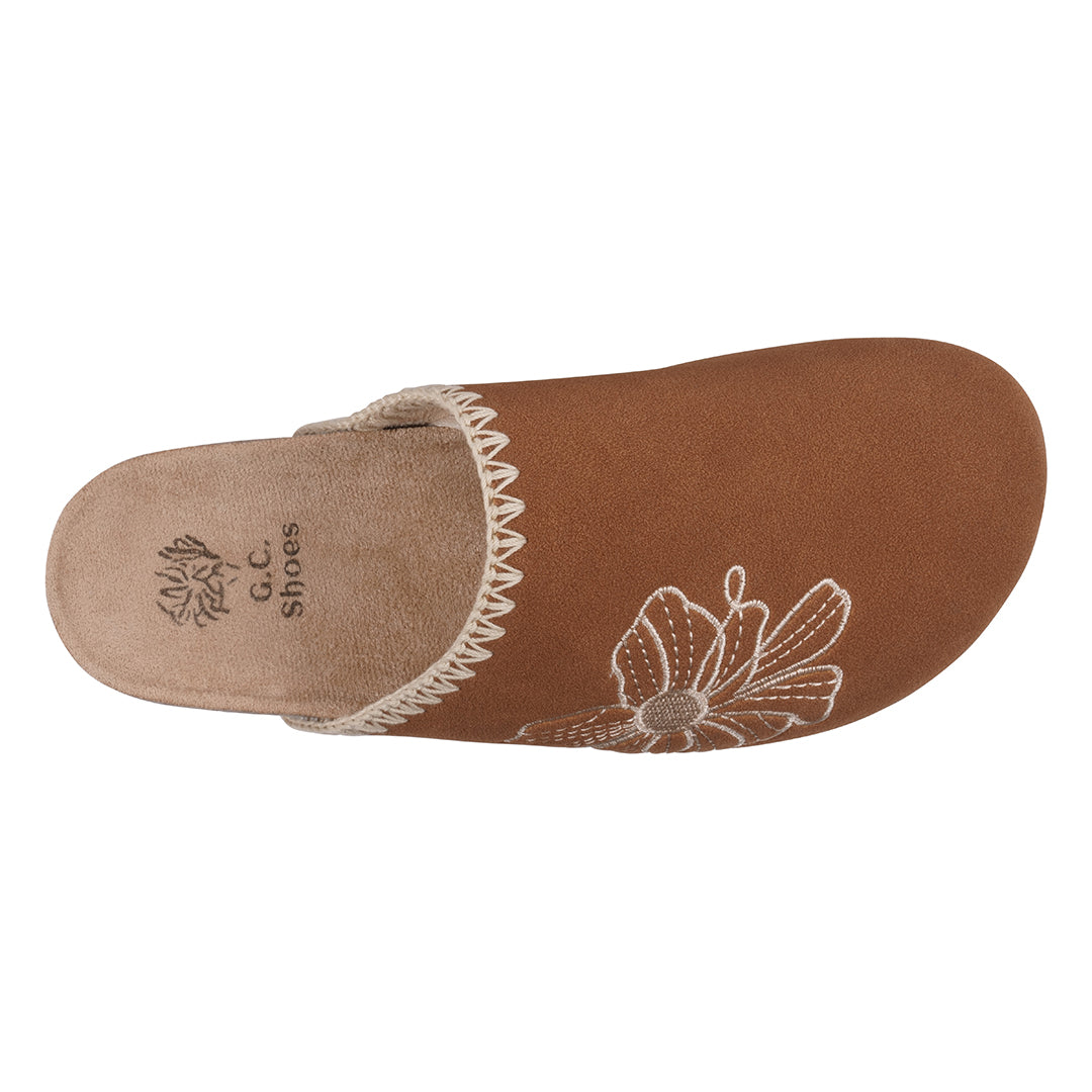 Cognac slide footbed clogs, photo 3 of 5