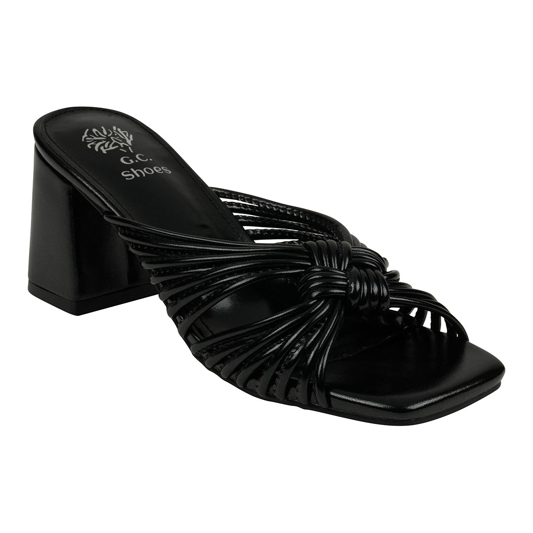 Black strappy heeled sandals, photo 1 of 5