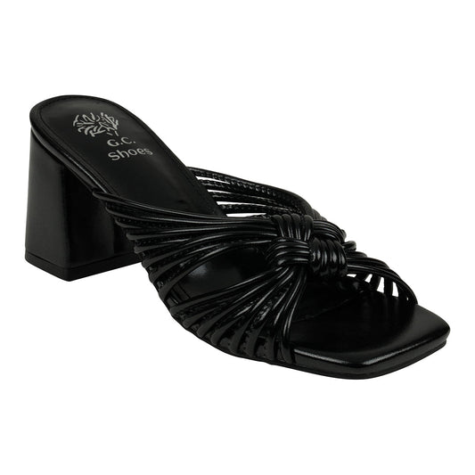 Black strappy heeled sandals, photo 1 of 5