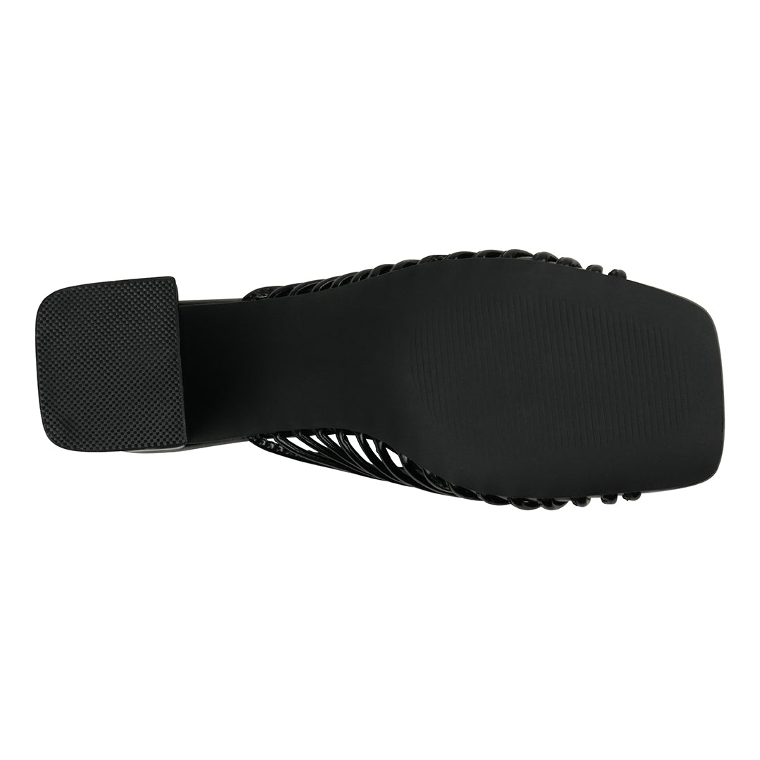 Black strappy heeled sandals, photo 3 of 5