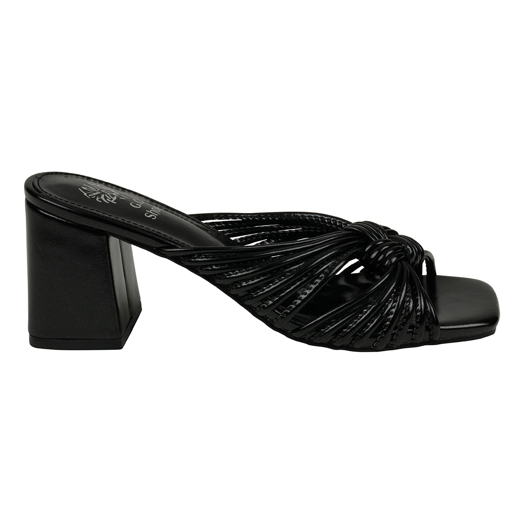 Black strappy heeled sandals, photo 4 of 5