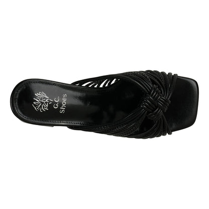 Black strappy heeled sandals, photo 5 of 5