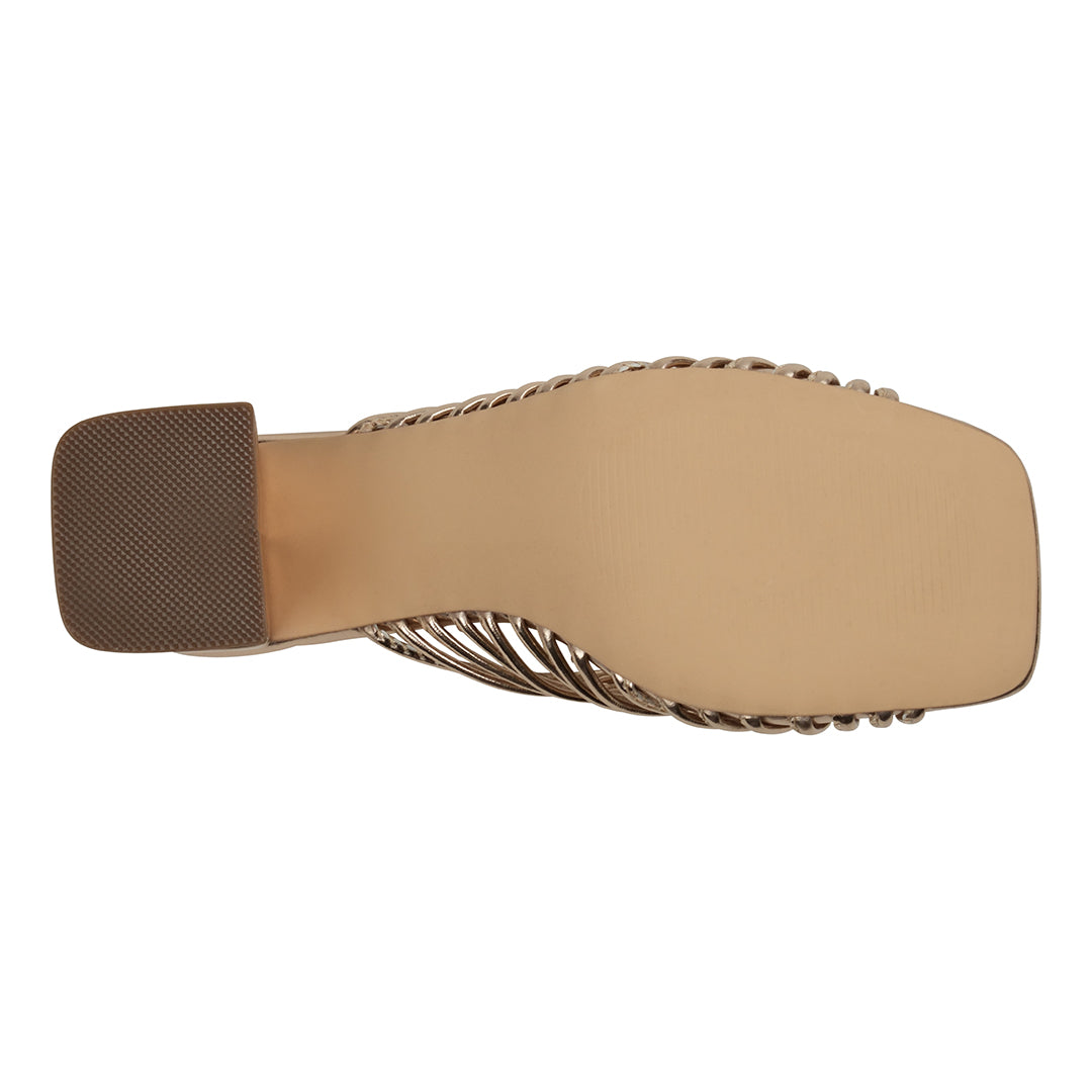 Bronze strappy heeled sandals, photo 3 of 5