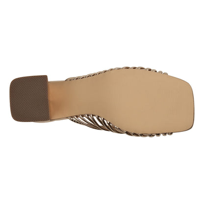 Bronze strappy heeled sandals, photo 3 of 5