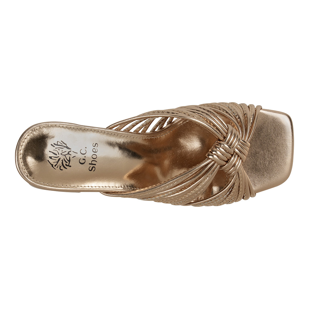 Bronze strappy heeled sandals, photo 5 of 5
