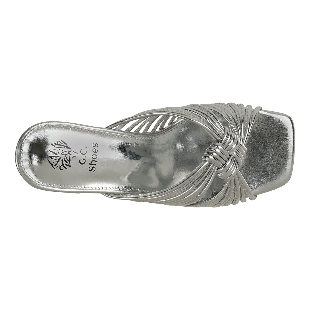 Silver strappy heeled sandals, photo 5 of 5