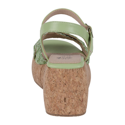 Green cross strap slingback platform sandals, photo 2 of 5
