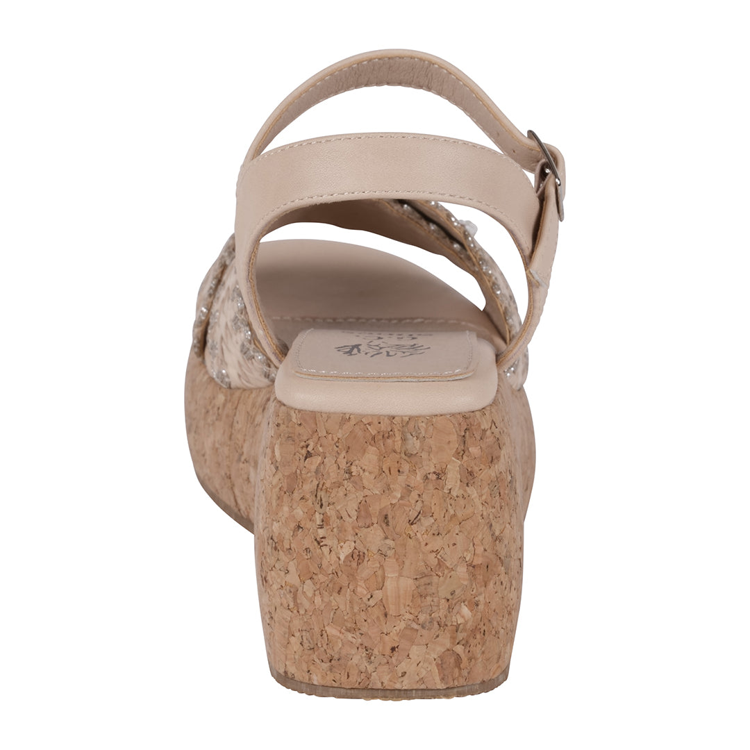 Natural cross strap slingback platform sandals, photo 2 of 5