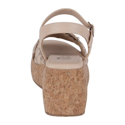 Natural cross strap slingback platform sandals, photo 2 of 5