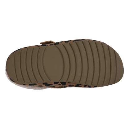 Leopard mule slipper with faux fur lining and buckle, photo 5 of 5