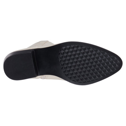 Off white Western ankle bootie with stitching details, photo 5 of 5