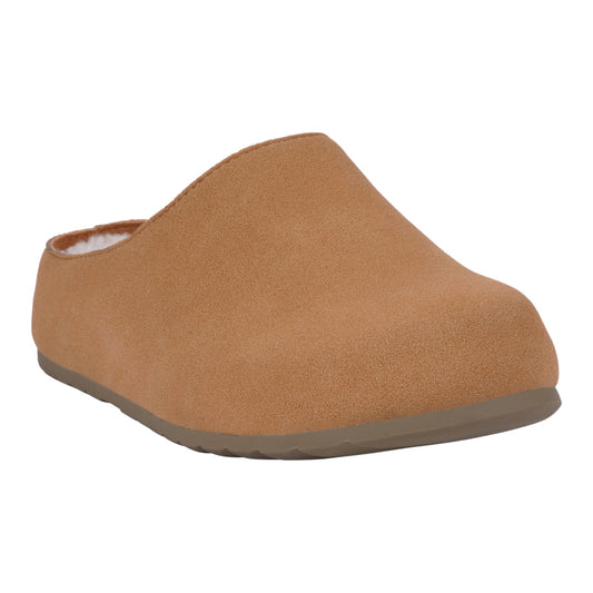 Tan fleece lined mule slipper, photo 1 of 5