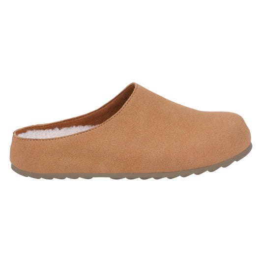 Tan fleece lined mule slipper, photo 2 of 5