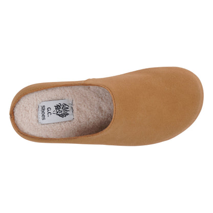 Tan fleece lined mule slipper, photo 3 of 5