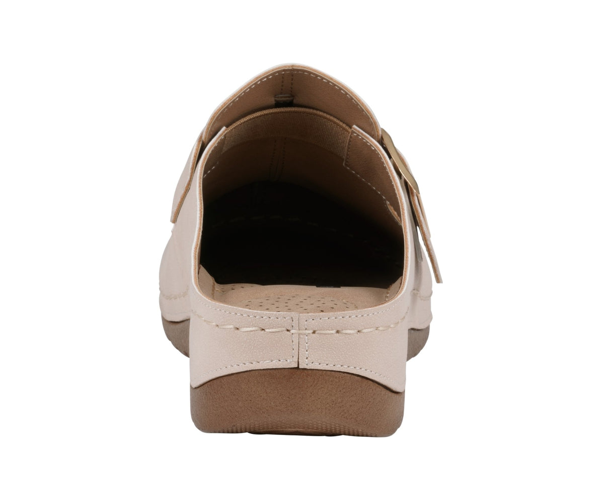 Natural clog with buckle strap and animal print accent, photo 4 of 5