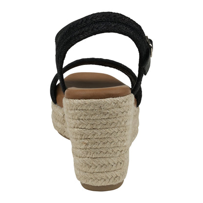 Black slingback espadrille wedge sandals, photo 2 of 5