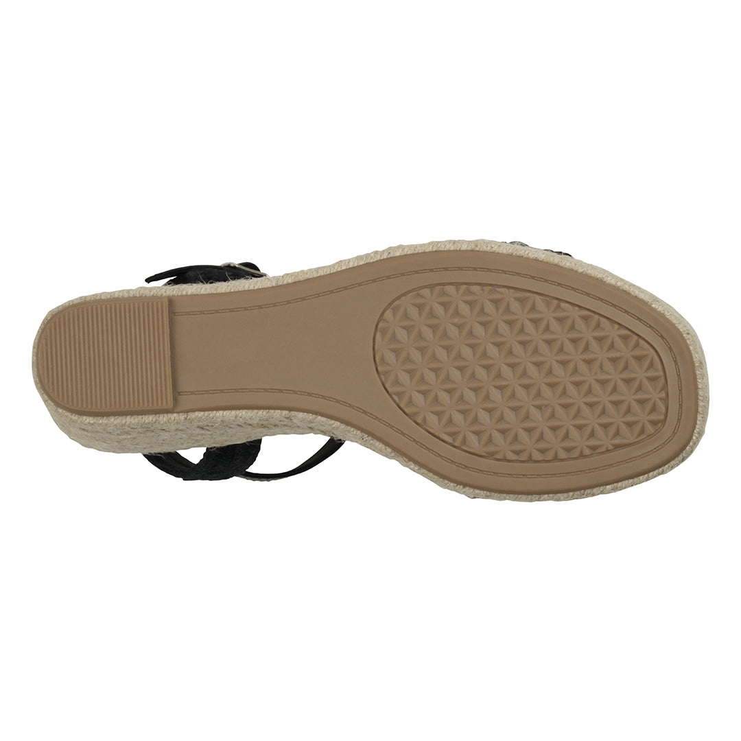 Black slingback espadrille wedge sandals, photo 3 of 5